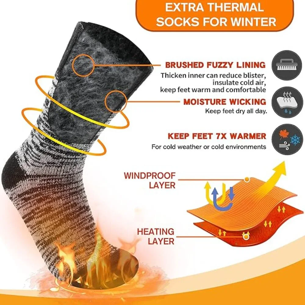 3 Pairs Warm‎ Thermal Socks  Winter Ski Thick Boot Insulated for Men and Women